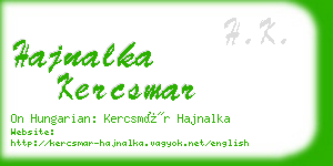 hajnalka kercsmar business card